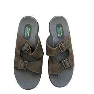 Skechers fisherman buckle leather strap flats sandals